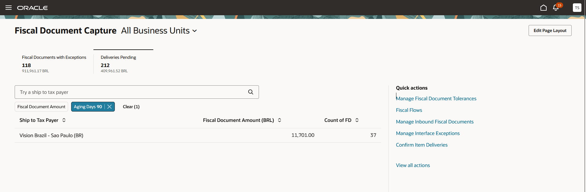 Screenshot displaying the Deliveries Pending scorecard