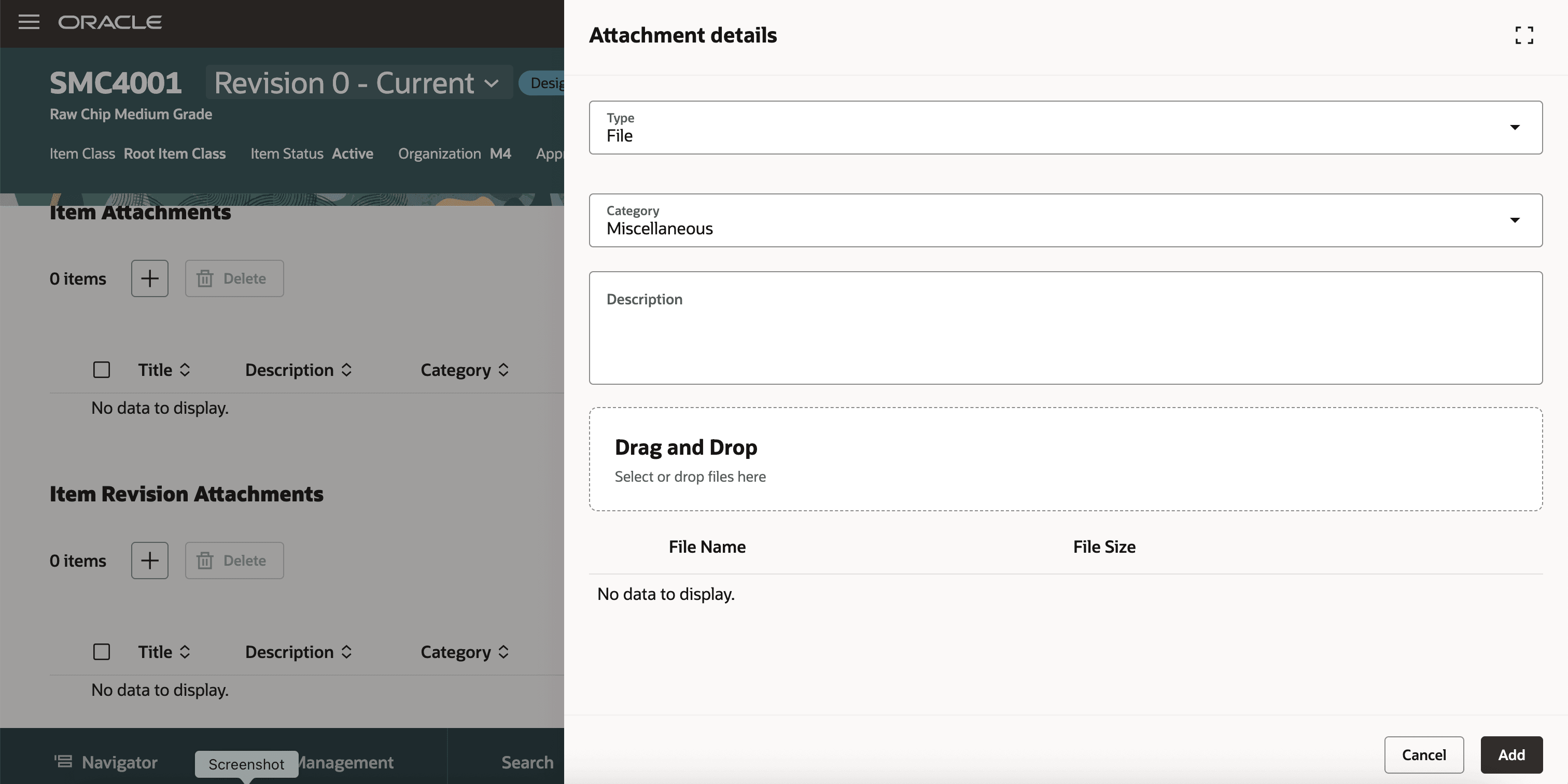 Attachments Details Drawer