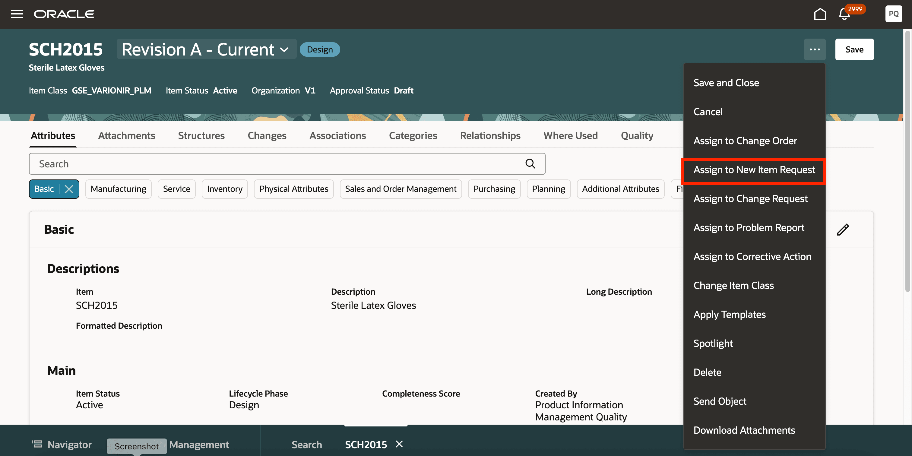 Assign to New Item Request