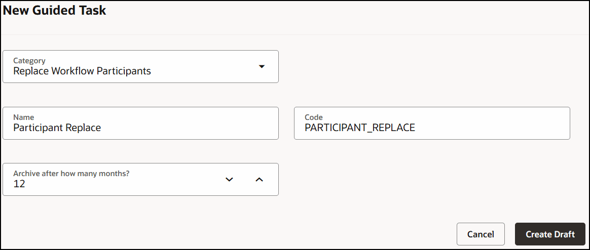 Configure the Replace Workflow Participant Guided Task