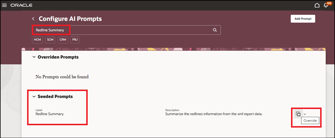 Override a Seeded Prompt