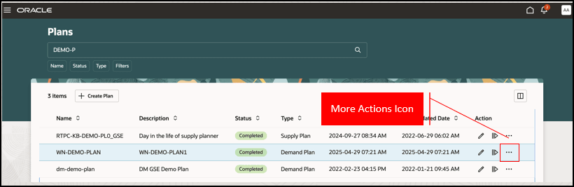 More Actions Icon for Plan on Plans Page