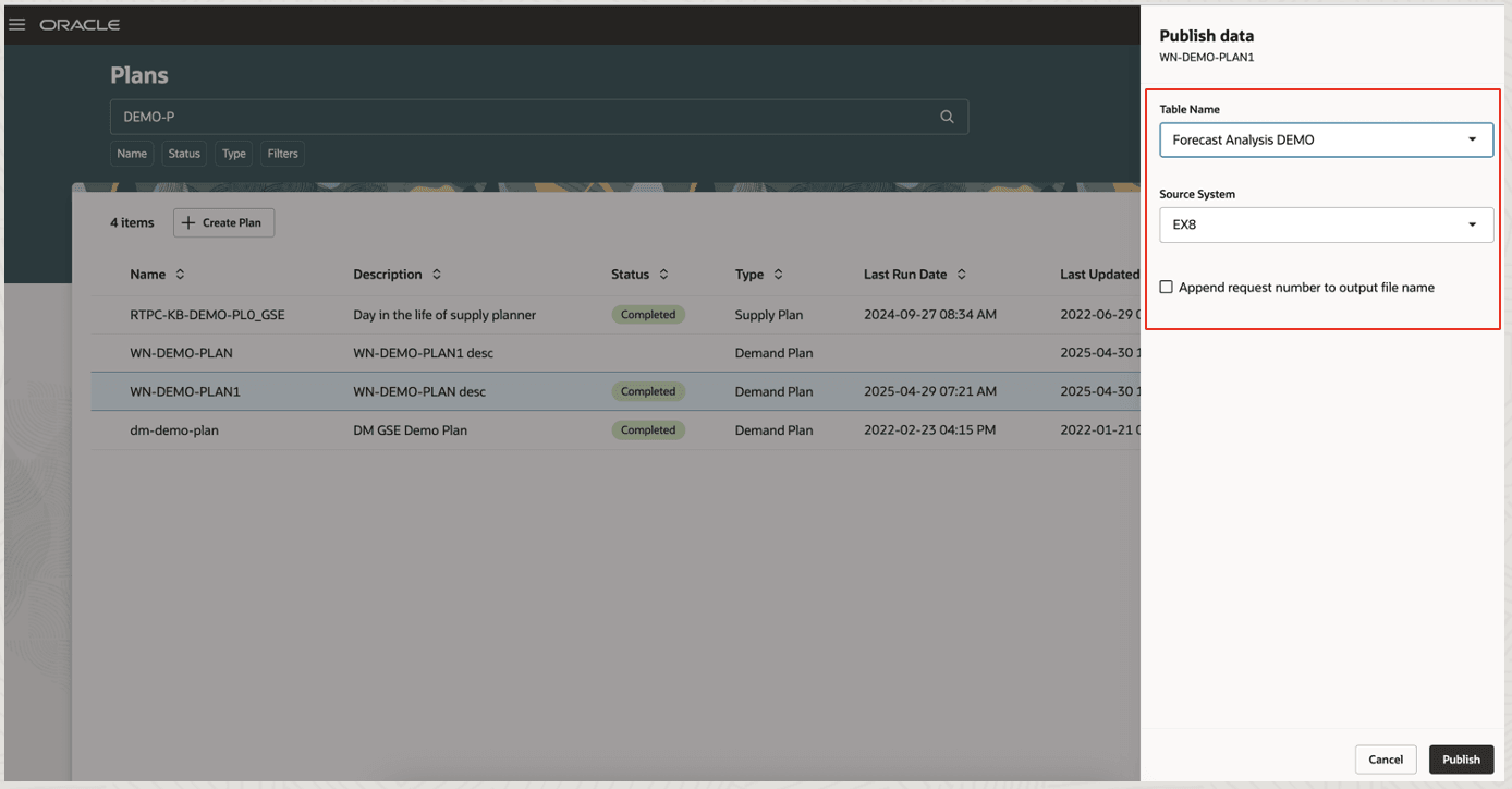 Publish Data Drawer