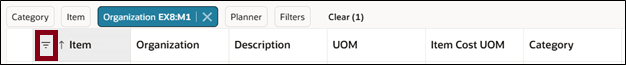 Invoking Column Filters