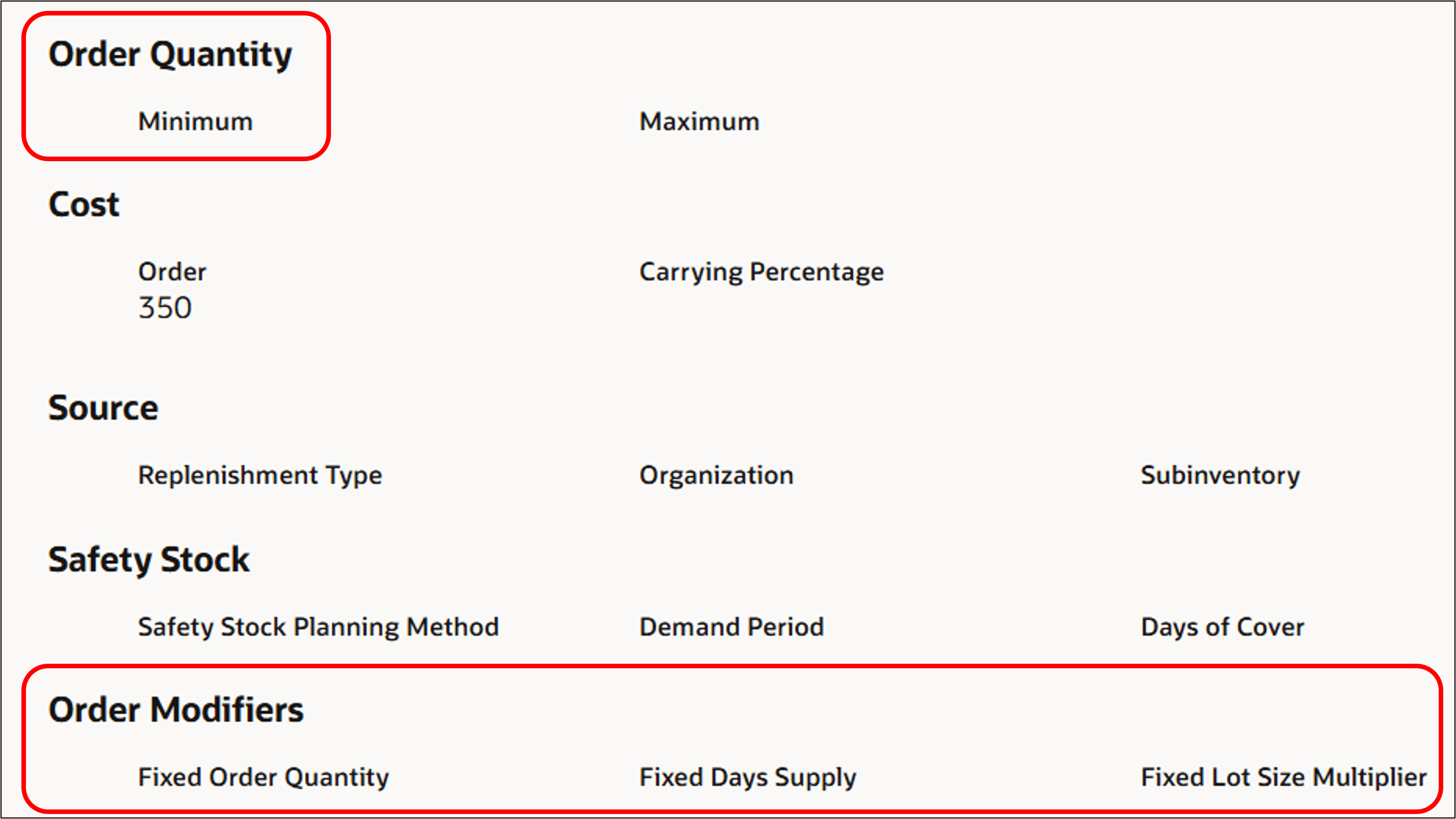Order Modifier Setup