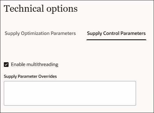 Supply Control Parameters