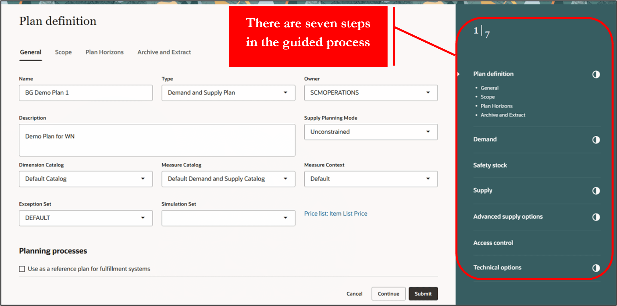 Plan definition with Guided Process