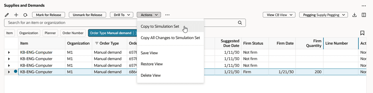 Copy to Simulation Set from Within a Plan