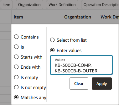 Column Filters After Pasting a List of Items