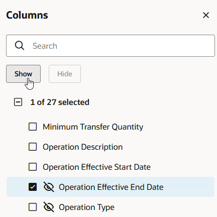 Columns Drawer