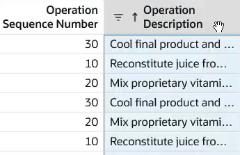 Selecting a Column for Drag and Drop