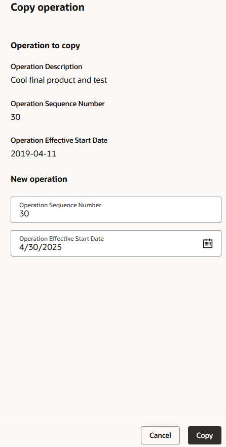 Copying an Operation