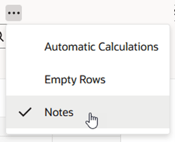 Show Notes Using Notes Toggle Action