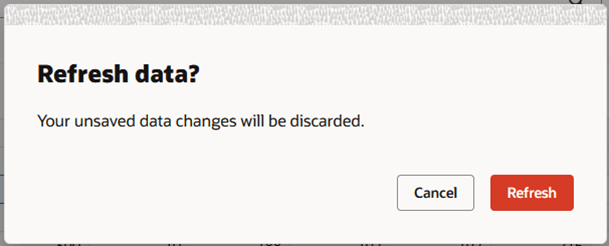 Refresh Data Dialog Box