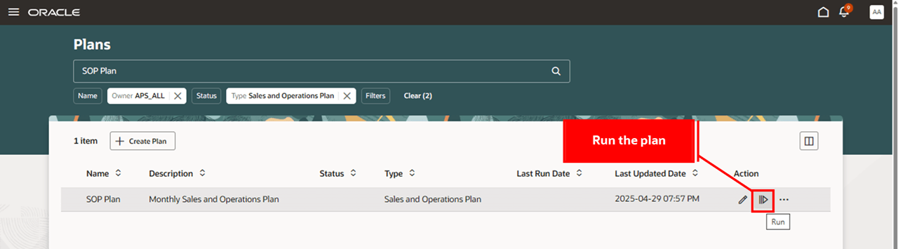 Run the Sales and Operations Plan