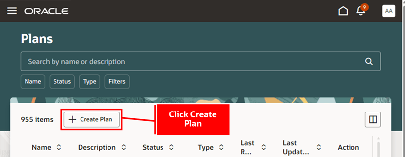 Create Plan from the Plans Page
