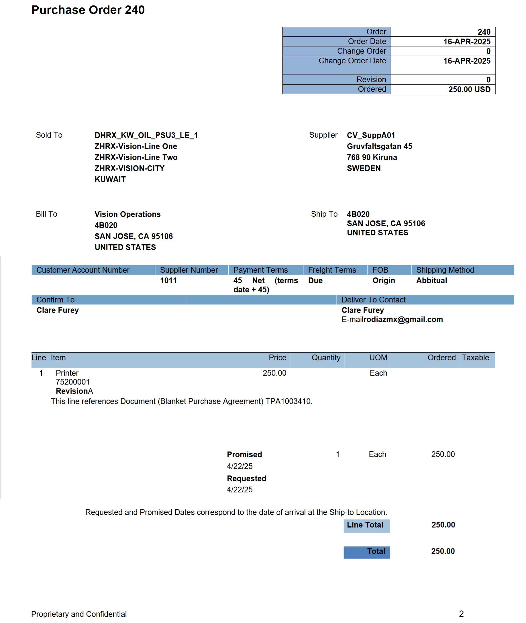 Purchase Order PDF