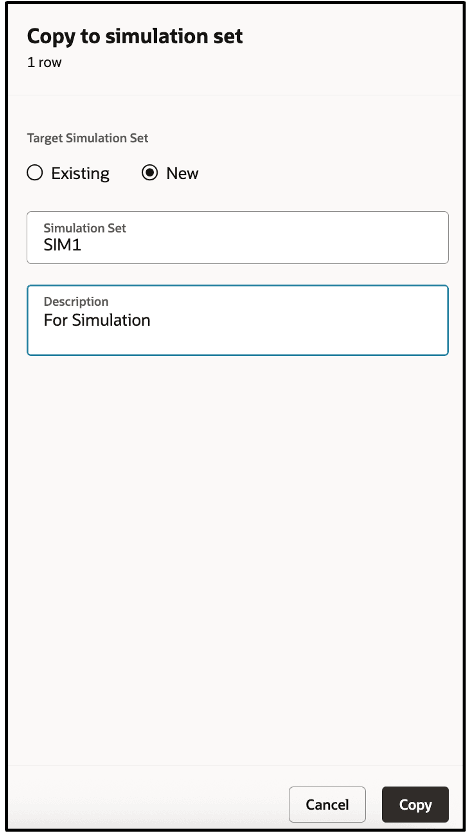 Copying Selected Rows to New Simulation Set