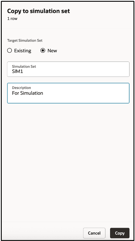 Drawer Named Copy to Simulation Set