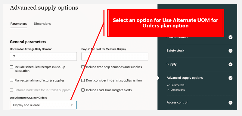 Use Alternate UOM for Orders Plan Option
