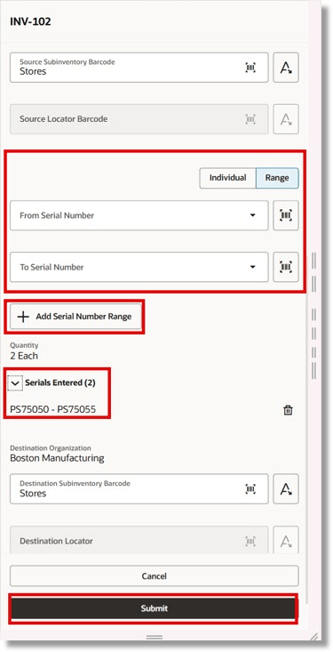 Interorganization Transfer Page