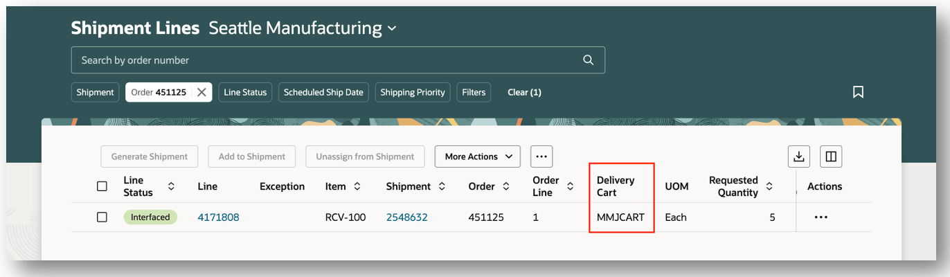 Shipment Lines