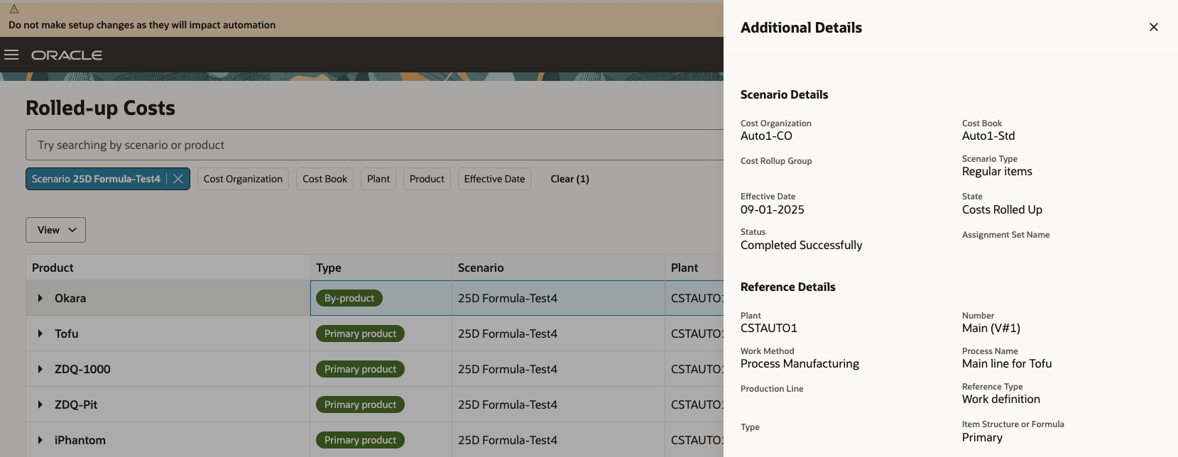 Additional details showing formula name