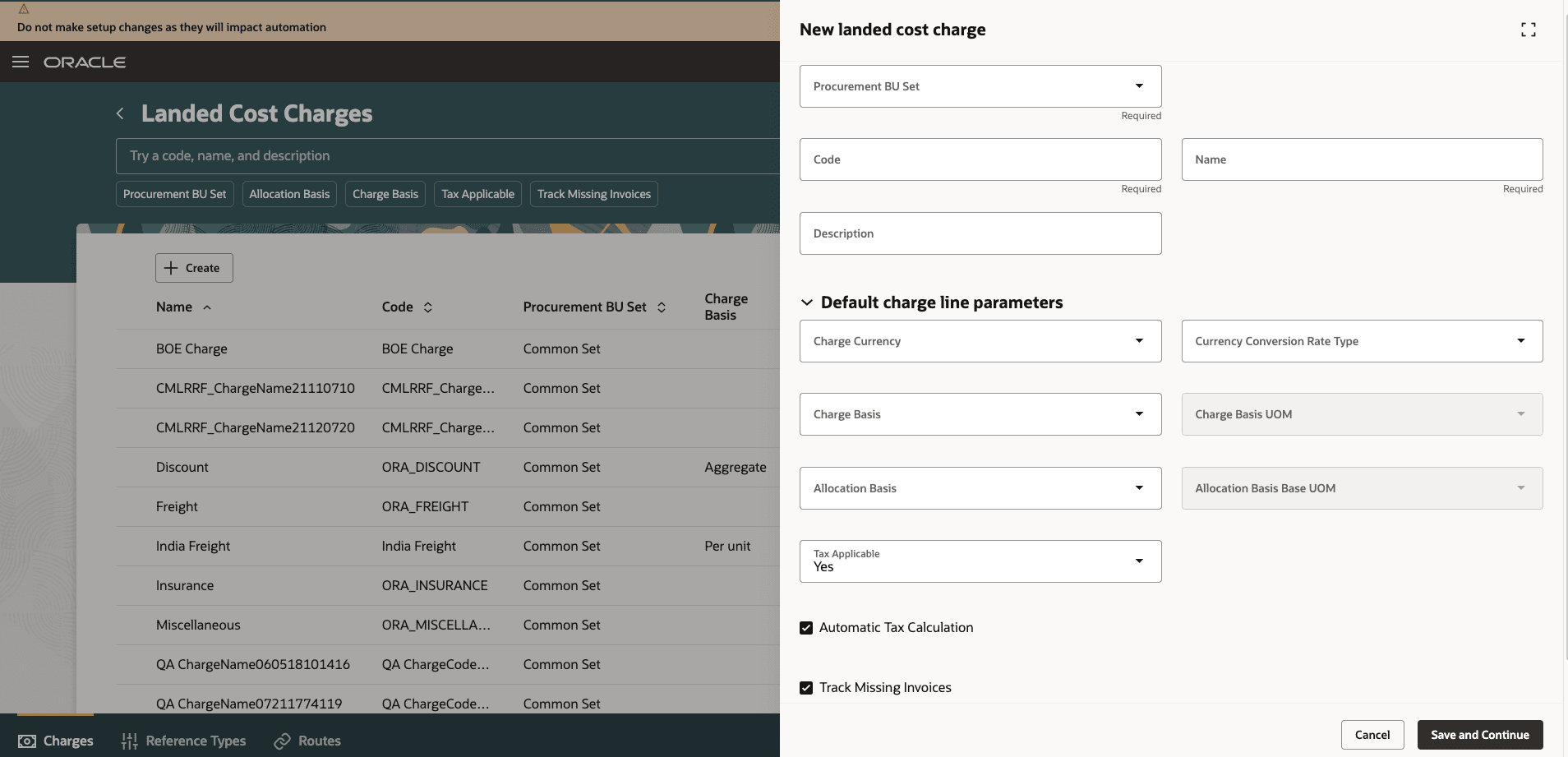 Figure 2: New Charge Details