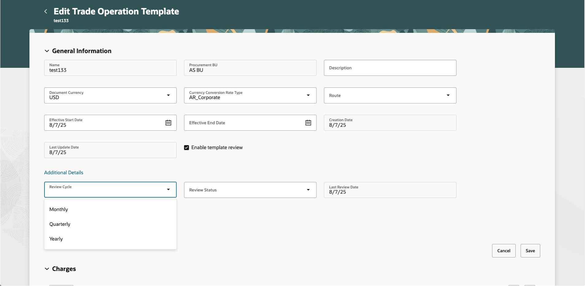 Figure 4: Template Review