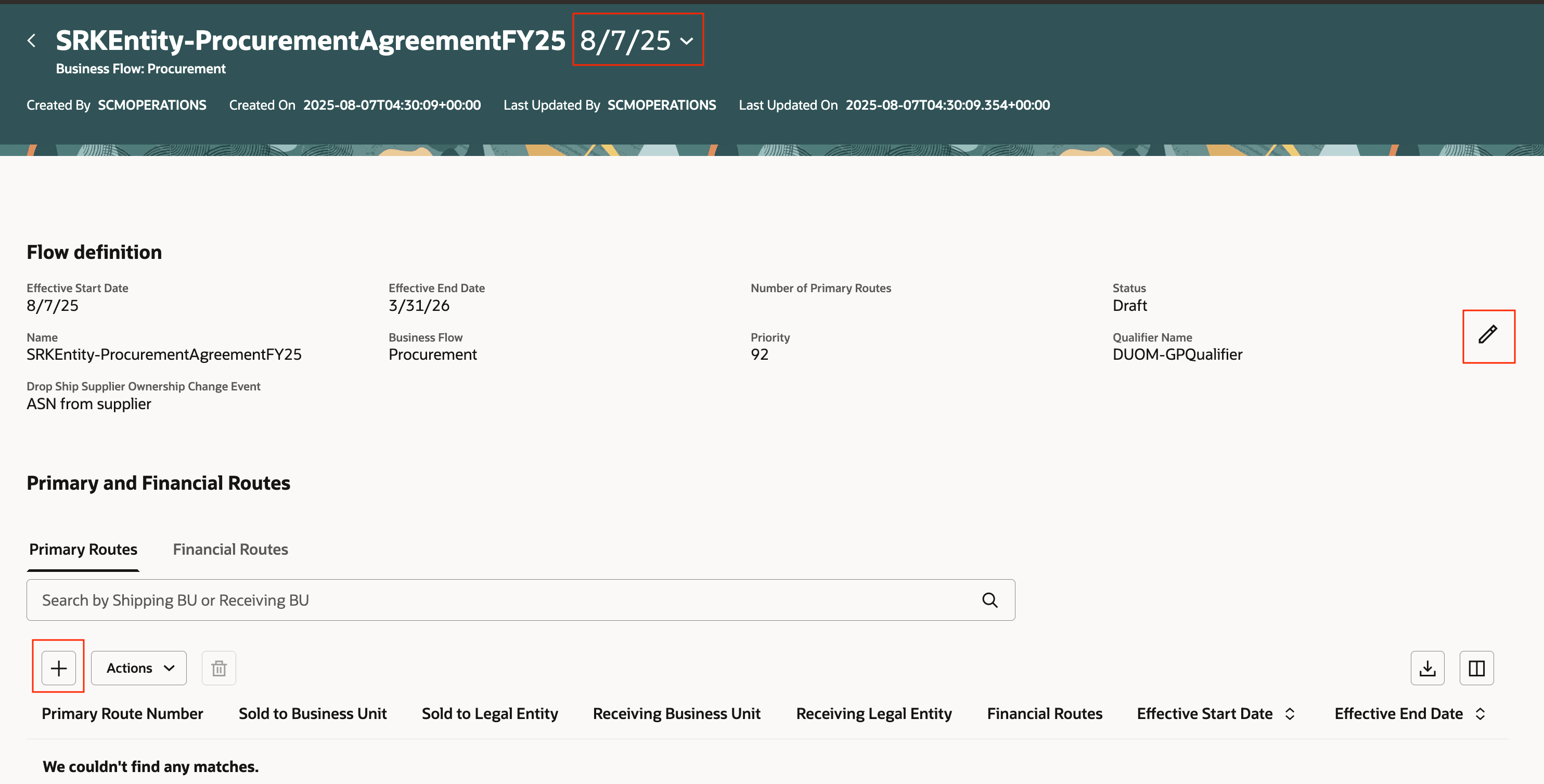 Figure 3 - Financial Flow details page