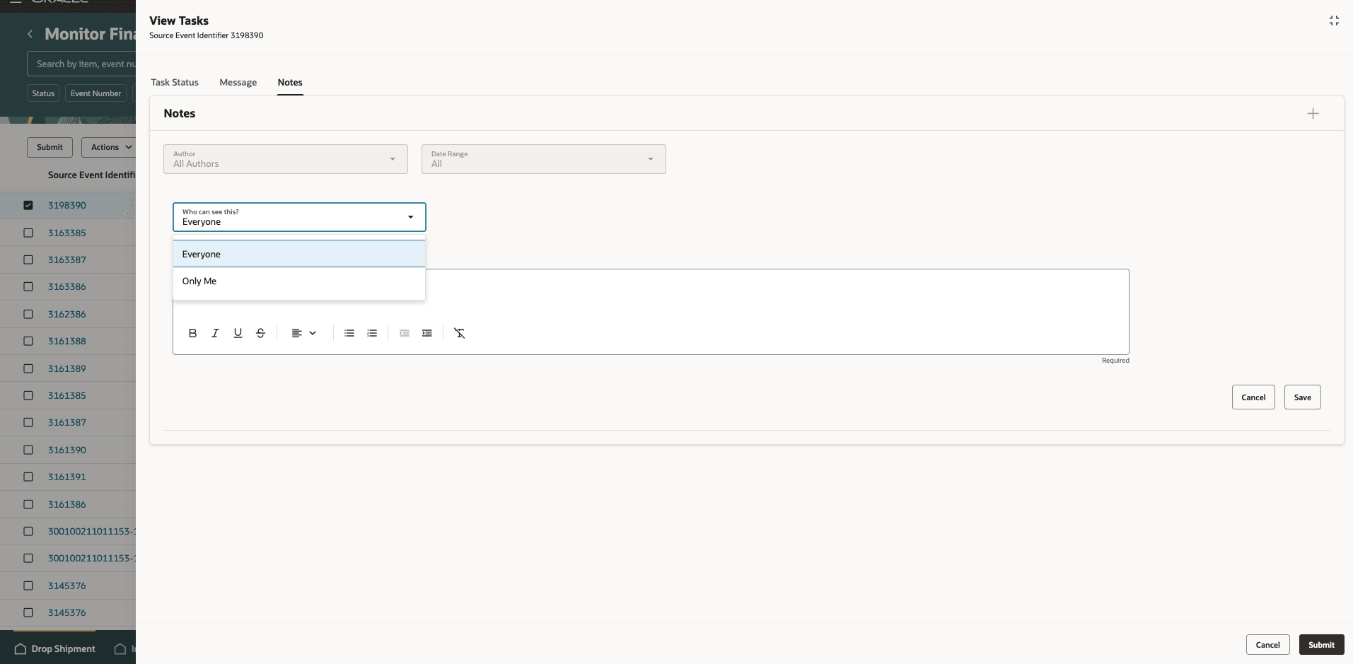  Figure 4 -  Make your review notes and actionable points seamlessly now in the Redwood UI.