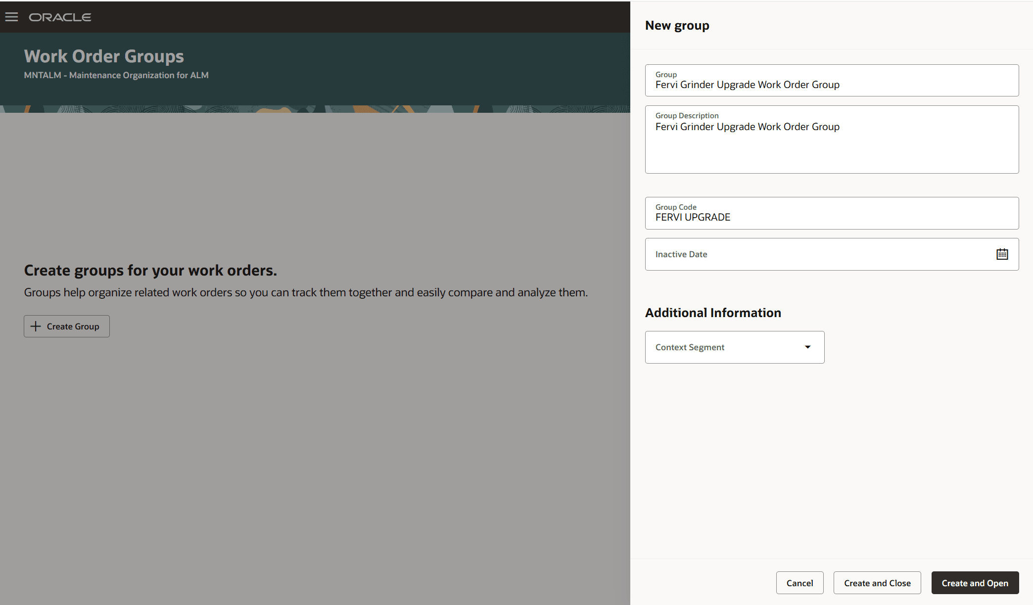 Work Order Groups