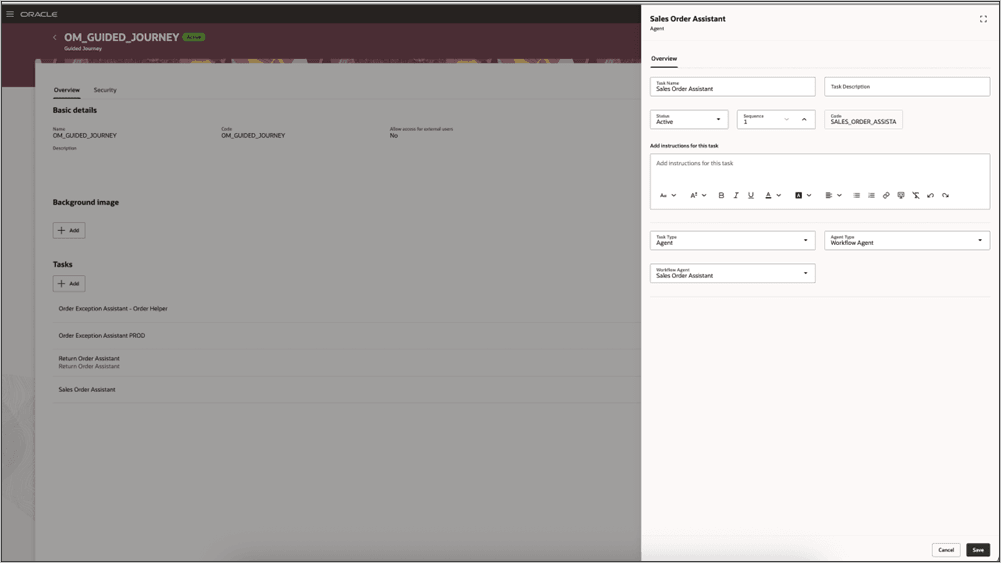 Test setup on the landing page