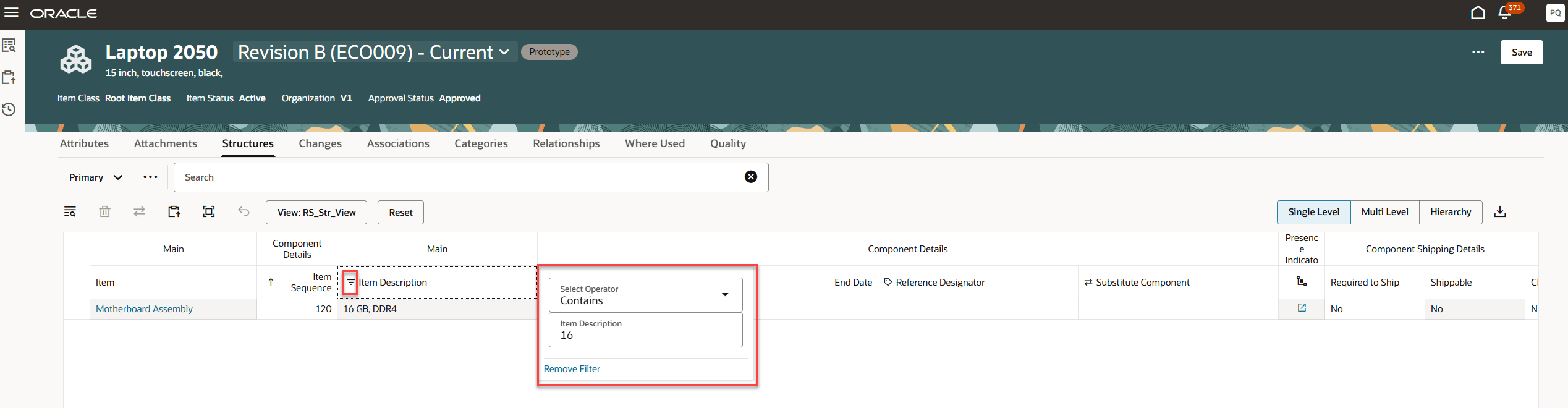 Column Filters