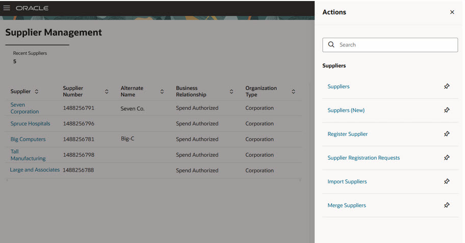 Pin Quick Actions