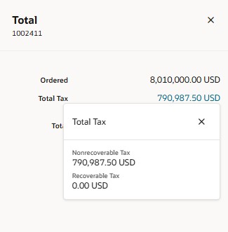 Tax recoverability details