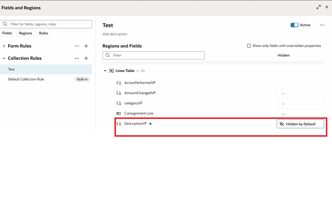 Description Attribute Set to "Hidden by Default" 