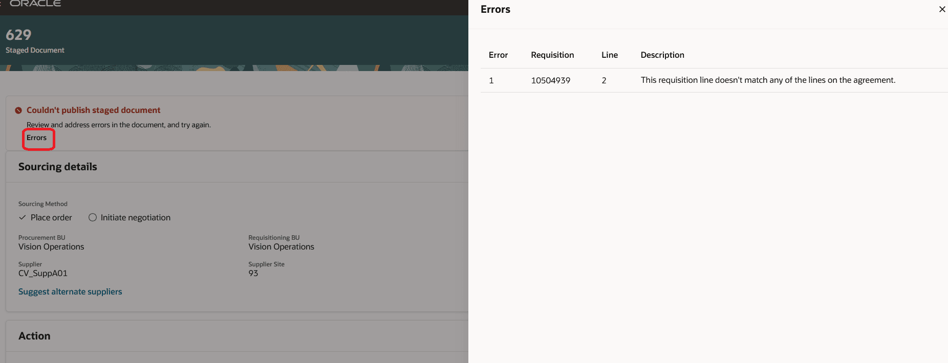 Staged Document with Errors