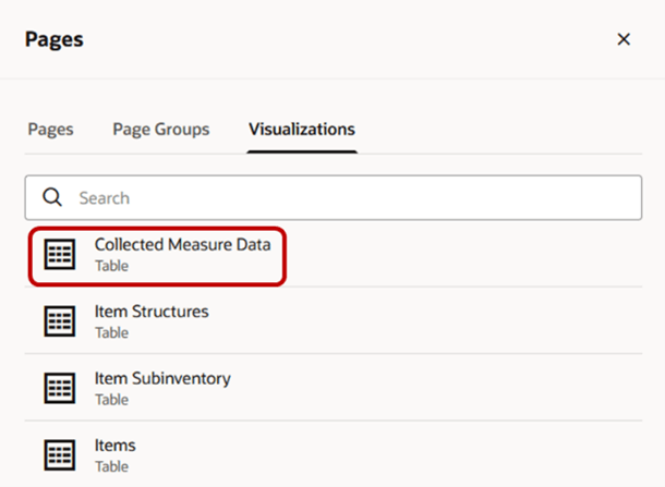 Visualizations Tab in Pages Drawer in Plan Inputs