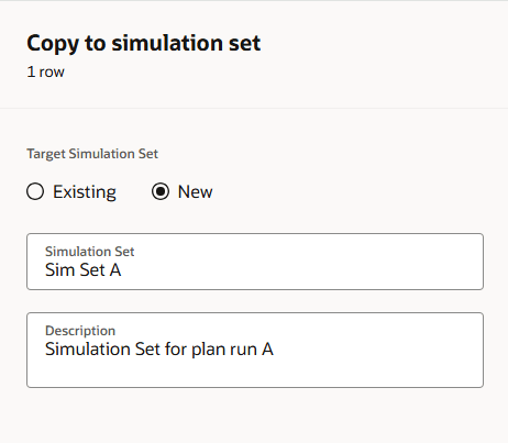Copy to a new simulation set