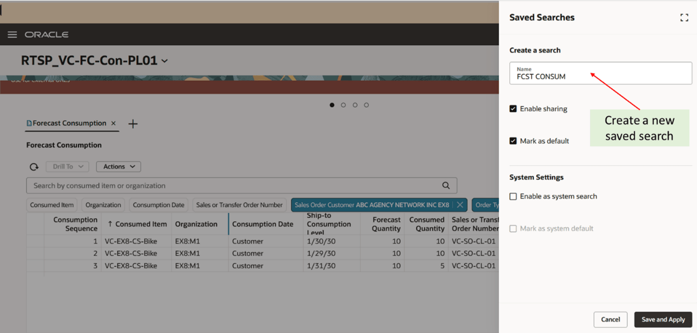 Creating Saved Search