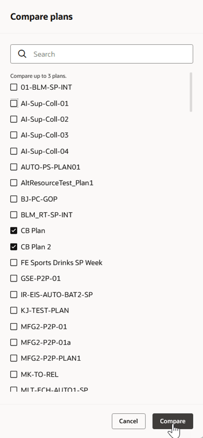 Compare Plans Drawer