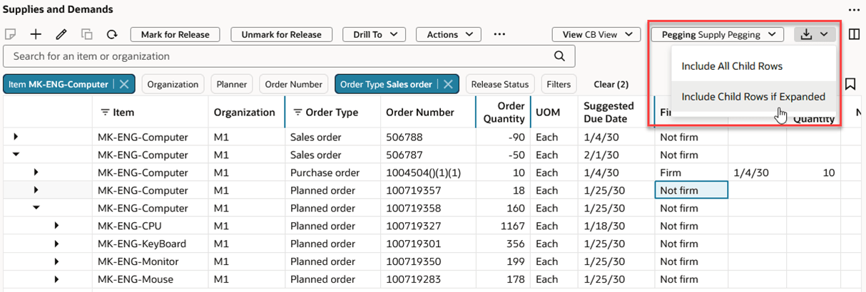 Export to Excel Options