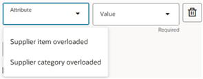 Available Attributes for Supplier Selection