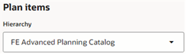 Catalog Used as the Plan Items Hierarchy in Sales and Operations Plan Options
