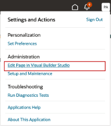 User profile option