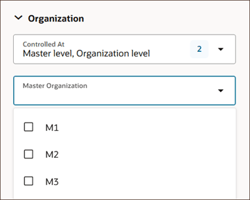 Select Organizations for Master Level or Organization Level