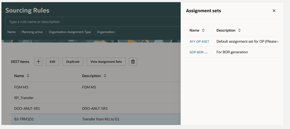 View Assignment Sets