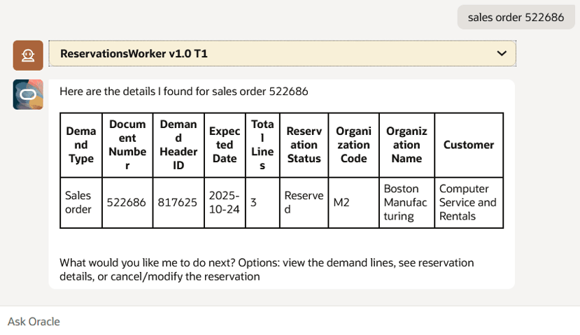 Search for a specific demand document