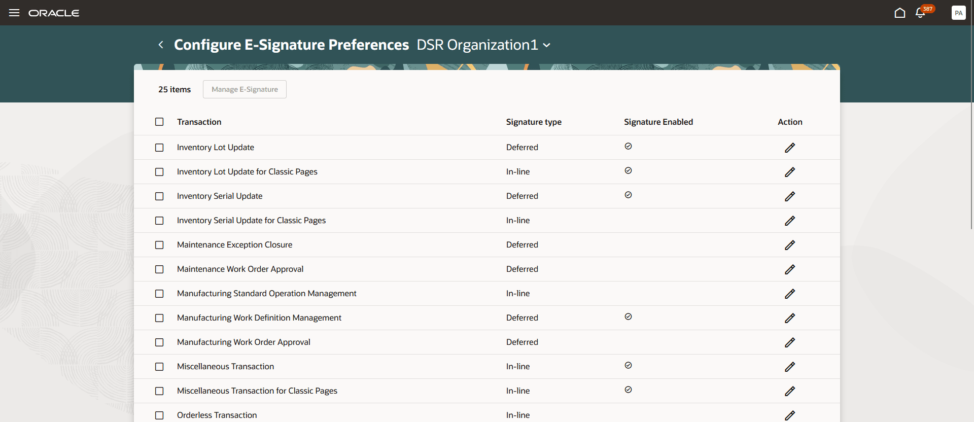 Configure E-Signature Preferences